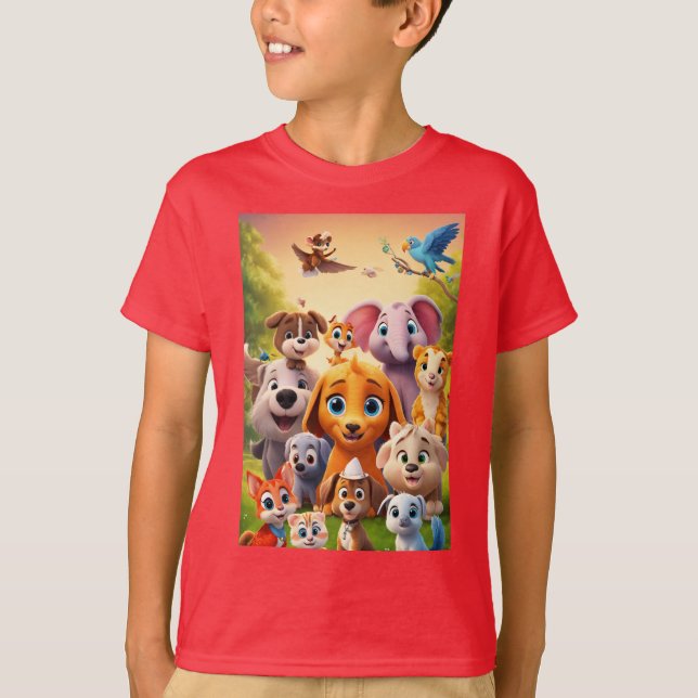 Camiseta Amigos Adoráveis de Animais (Frente)