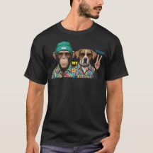 Camiseta Amigos Animais Divertidos | Macaco Cachor