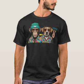 Camiseta Amigos Animais Divertidos | Macaco Cachor