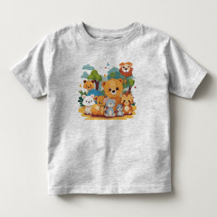 Camiseta Amigos Animais Fofinhos e Divertidos de Jersey Fin