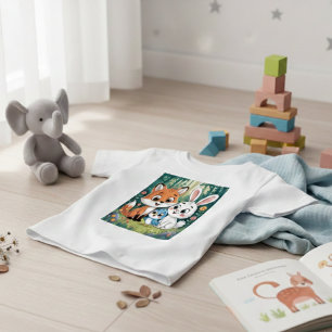 Camiseta Amigos Animais Fofos da Floresta Desenho Infantil