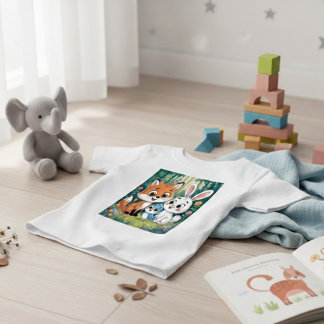 Camiseta Amigos Animais Fofos da Floresta Desenho Infantil
