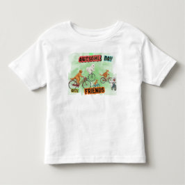 Camiseta Amigos Animais Fofos de Bicicleta