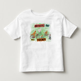 Camiseta Amigos Animais Fofos de Bicicleta