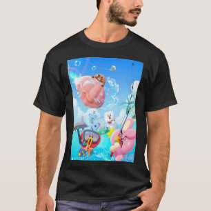 Camiseta Amigos Animais Fofos Verão Pescaria Praia - Oceano