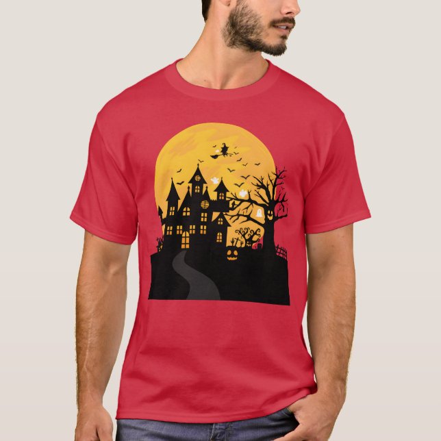 Camiseta amigos assustadores da casa do halloween (Frente)