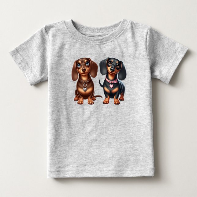 Camiseta Amigos bonitos de dachshund (Frente)