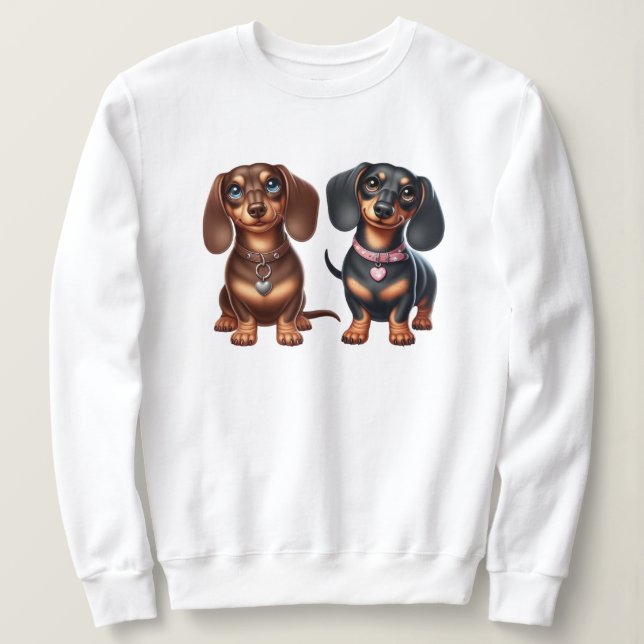 Camiseta Amigos bonitos de dachshund (Frente do Design)