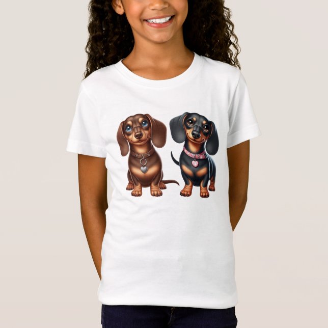 Camiseta Amigos bonitos de dachshund (Frente)