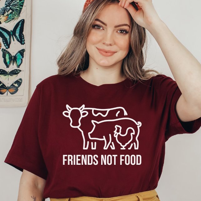 Camiseta Amigos Bonitos Não Comidas, Vegan, Vegetarianos, P (Criador carregado)