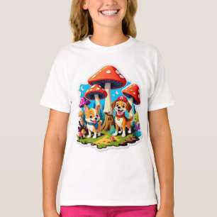 Camiseta Amigos Cachorrinhos na Banheira da Floresta