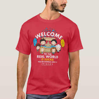 Camiseta Amigos Chibi Bem-vindo ao Mundo Real É uma Droga a