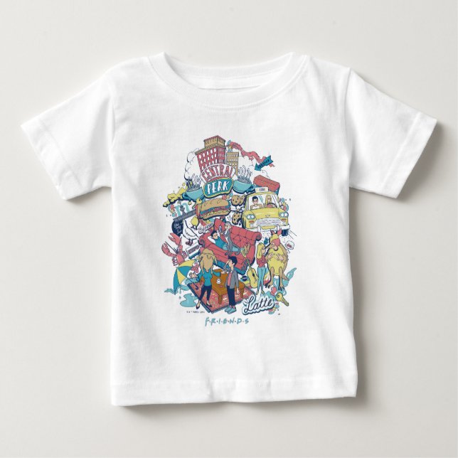 Camiseta AMIGOS™ | Colagem de Cartoons (Frente)
