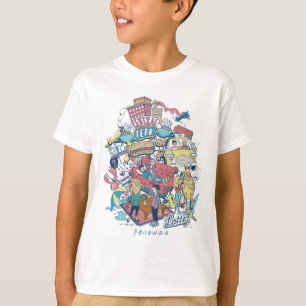 Camiseta AMIGOS™ Colagem de Cartoons