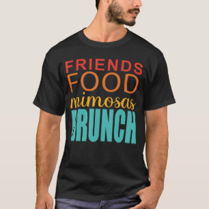 Camiseta Amigos Comida Mimosas Brunch retrô