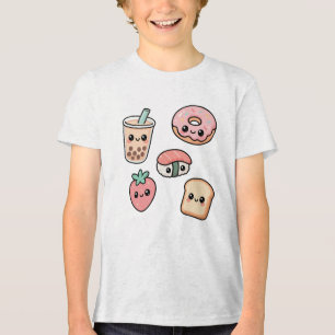 Camiseta Amigos da Comida Kawaii, bonitos - Chá de bolha, R