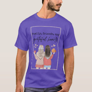 Camiseta Amigos da família e presente de corações gratos