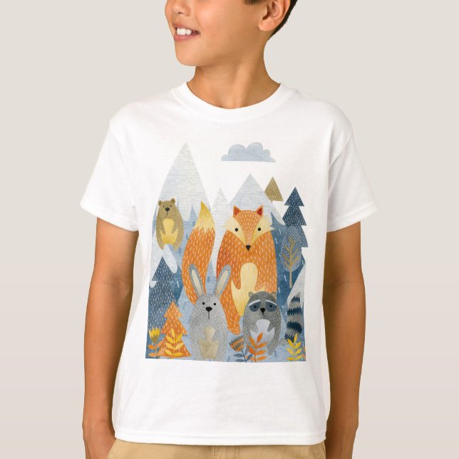 Camiseta Amigos da floresta na montanha (Frente)