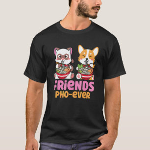 Camiseta Amigos da Sopa Pho Pho Para Sempre Gatos Comendo
