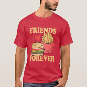 Camiseta Amigos de Burger para sempre e Fries Humor