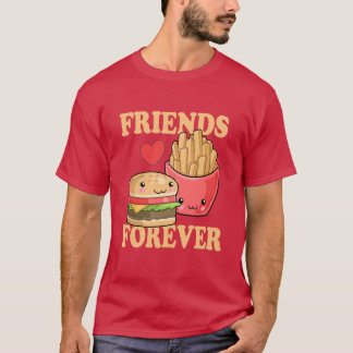 Camiseta Amigos de Burger para sempre e Fries Humor