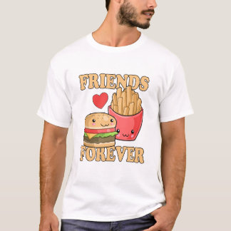 Camiseta Amigos de Burger para sempre e Fries Humor
