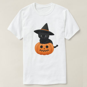 Camiseta Amigos de desenho animado fofos de Halloween, gato