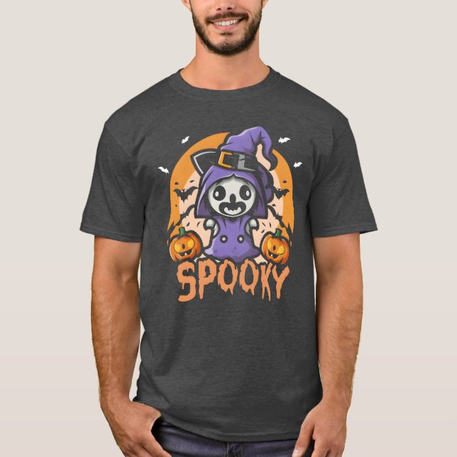 Camiseta Amigos de design premium de Spooky fofo (Frente)
