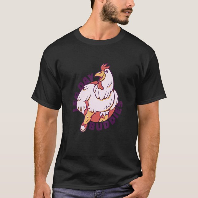 Camiseta Amigos de dia de perna frango academia (Frente)