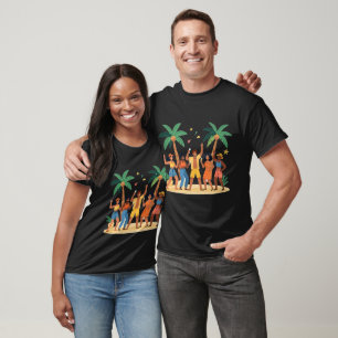 Camiseta Amigos de Festa de Praia Tropical Celebração de Ve