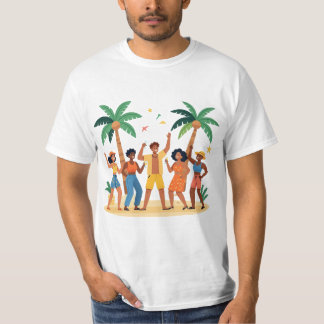 Camiseta Amigos de Festa Tropical na Praia Celebração de Ve