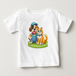 Camiseta Amigos de Furto para sempre: Cachorro e Gato Junto