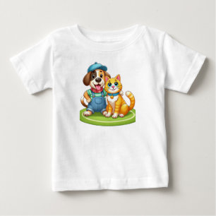 Camiseta Amigos de Furto para sempre: Cachorro e Gato Junto