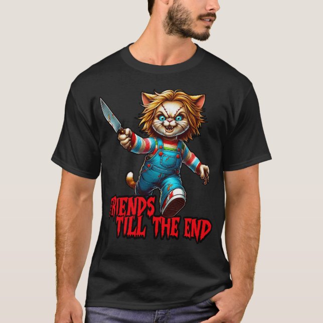 Camiseta Amigos De Gato Engraçados Até O Fim (Frente)