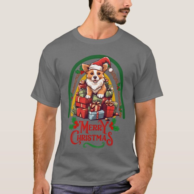 Camiseta Amigos de Natal Corgi (Frente)