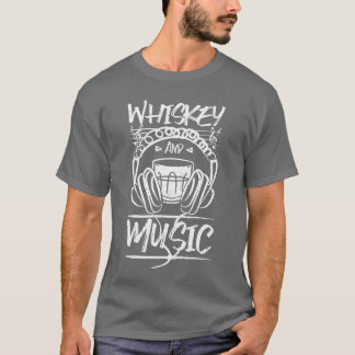 Camiseta amigos de whiskey e Music