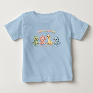 Camiseta Amigos Dinossauros Fofos Bebês Dinossauros Chibi A