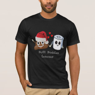 Camiseta amigos do bumbum do papel higiénico da descarga d