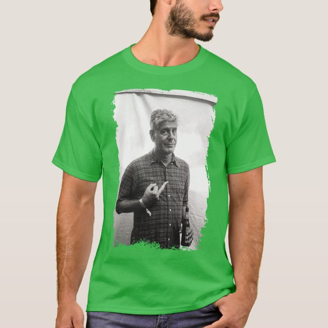 Camiseta Amigos do dedo do meio de Anthony Bourdain (Frente)