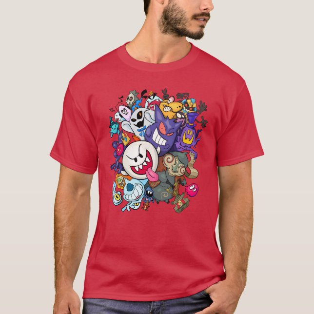 Camiseta Amigos do Doodle de jogos amigo (Frente)
