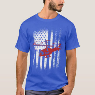 Camiseta Amigos do helicóptero da bandeira patriótica pilot