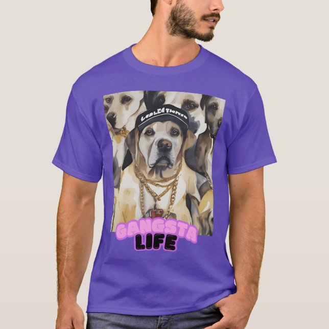 Camiseta Amigos do Labrador da Vida de Gangsta (Frente)