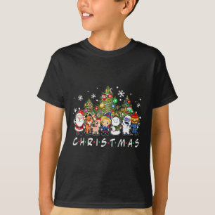 Camiseta Amigos do Papai Noel do Natal Rena Boneco de Neve 