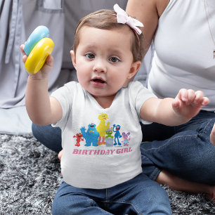 Camiseta Amigos do Vila Sésamo Menina de Aniversário - No