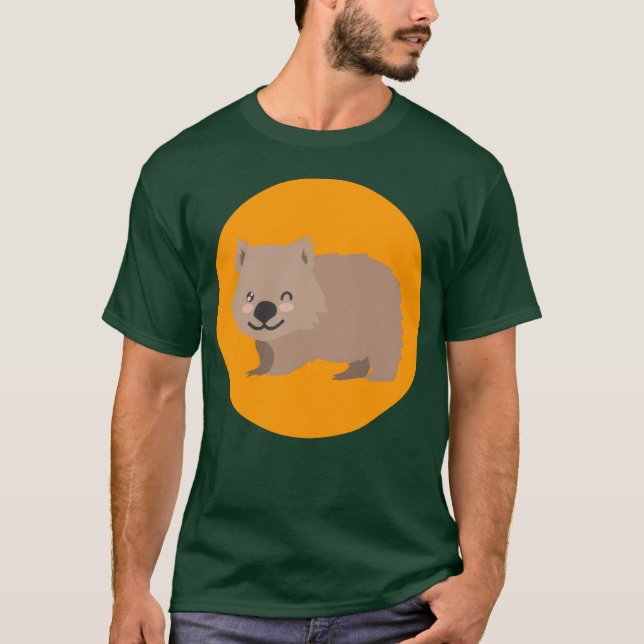Camiseta Amigos do Wombat Piscando Animais Fofos (Frente)