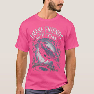 Camiseta Amigos dos Corvos Animal Gótico Pássaros Animais D