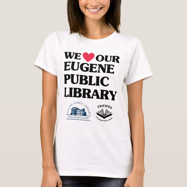 Camiseta Amigos e fundações Amam a Biblioteca Pública Eugen (Frente)
