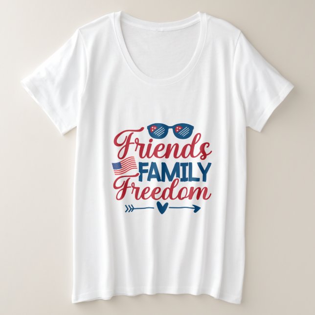 Camiseta Amigos, Família e Liberdade (Frente do Design)