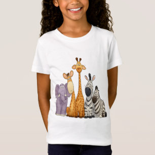 Camiseta Amigos Felizes da Savana – Ilustração de Animais d