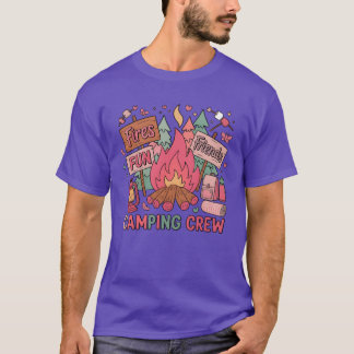 Camiseta Amigos Fogos Diversão Camping Equipe Bonito Acampa